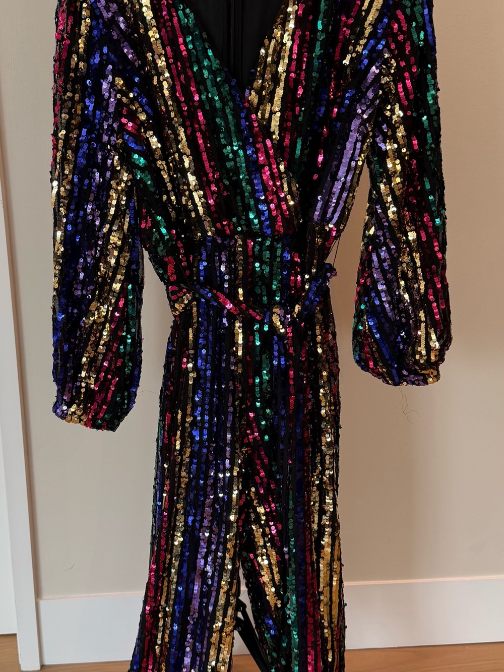 Eloquii Black Multicolor Sequin Jumpsuit